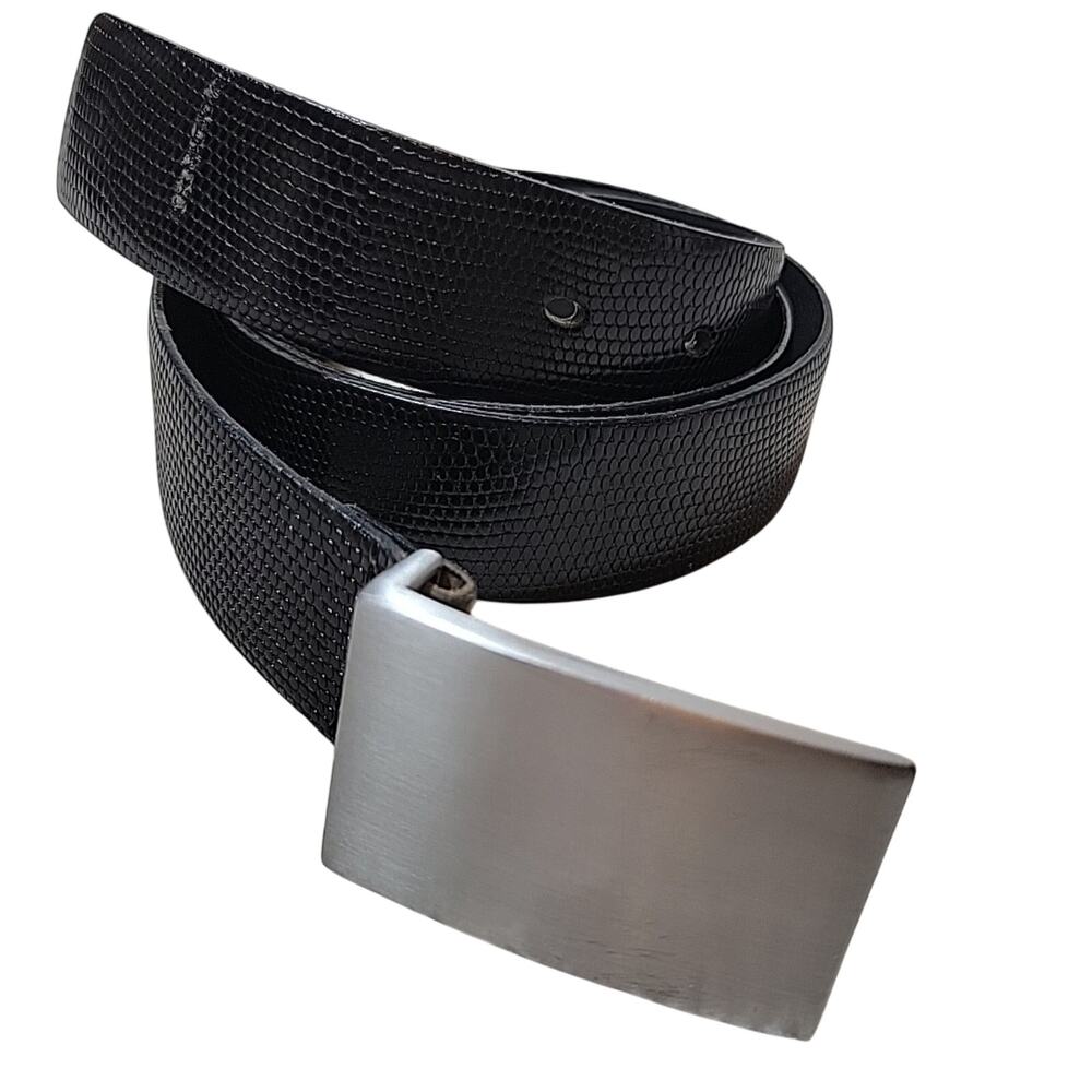 Men's dress belt EXPRESS Black Leather Lizard Skin Embossed Size 36